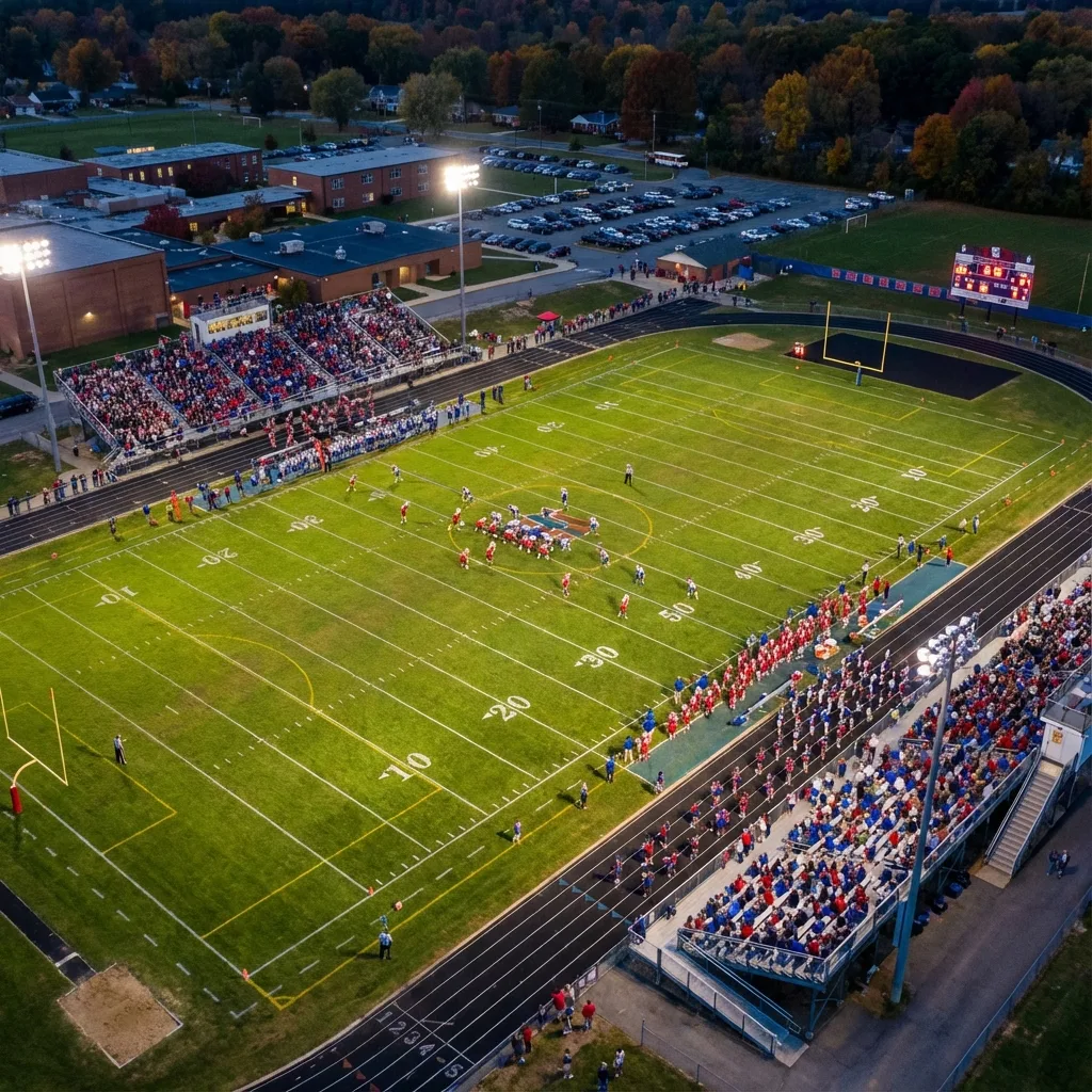 Before: Twilight home original drone photo - dark exterior, uneven lighting